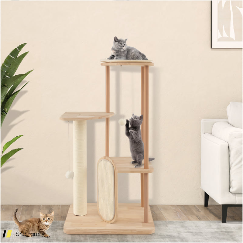 Multi-Level Modern Cat Tower With Scratching Board And Post 240615-229300