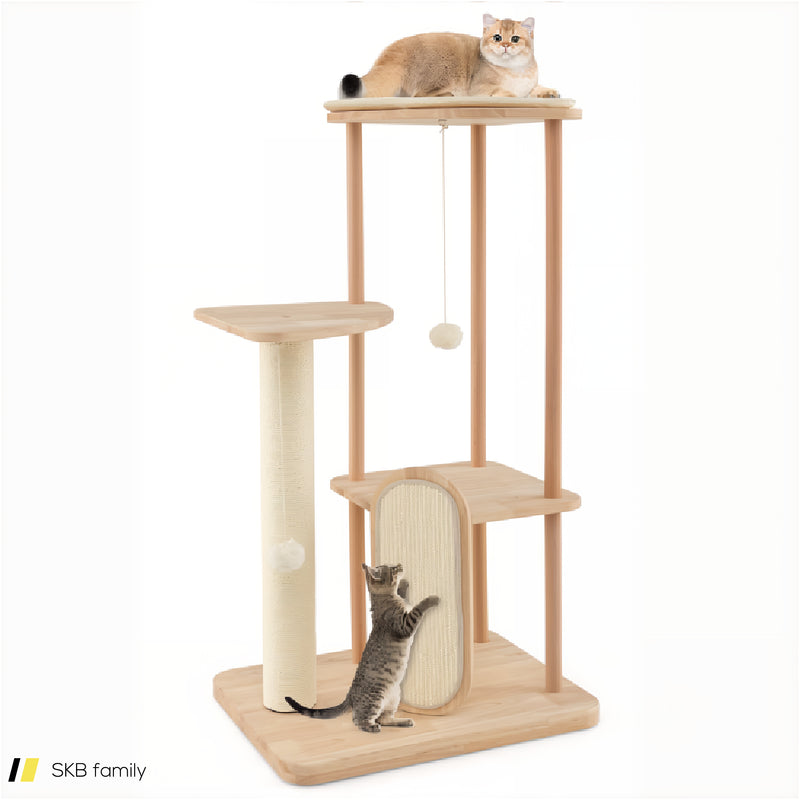 Multi-Level Modern Cat Tower With Scratching Board And Post 240615-229300