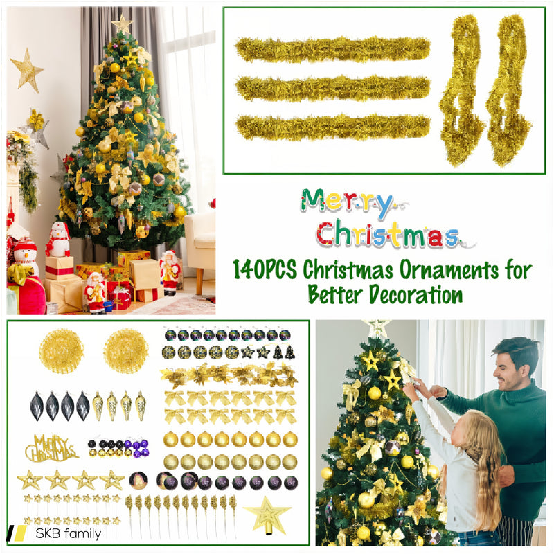 Pre-Lit Artificial Christmas Tree With Ornaments And Lights 240615-229302