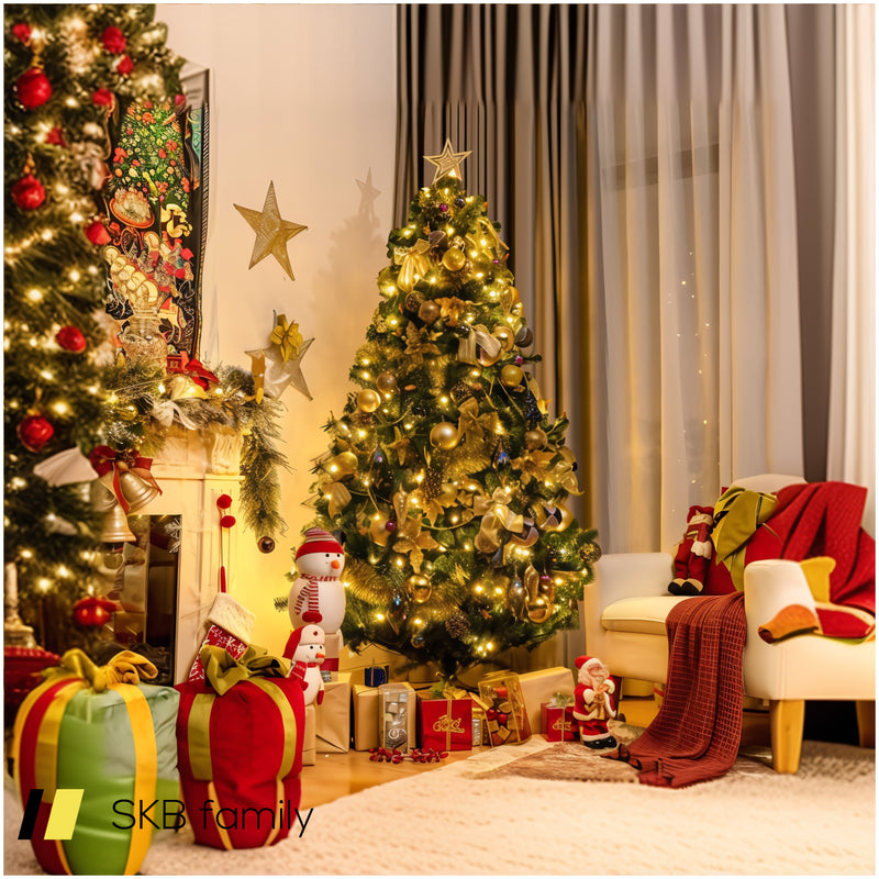 Pre-Lit Artificial Christmas Tree With Ornaments And Lights 240615-229302