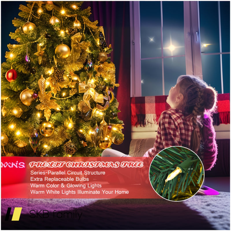 Pre-Lit Artificial Christmas Tree With Ornaments And Lights 240615-229302