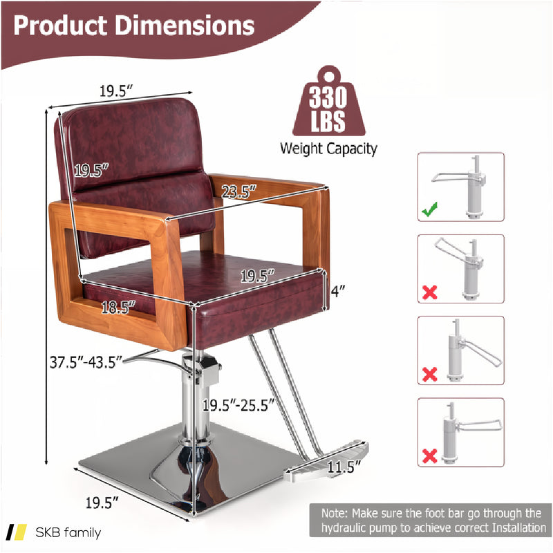 Hydraulic Barber Chair Salon Chair For Hair Stylist With 360 Degrees Swivel 240615-229304