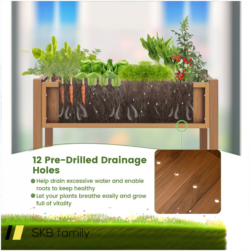 Hips Raised Garden Bed Poly Wood Elevated Planter Box 240615-229305