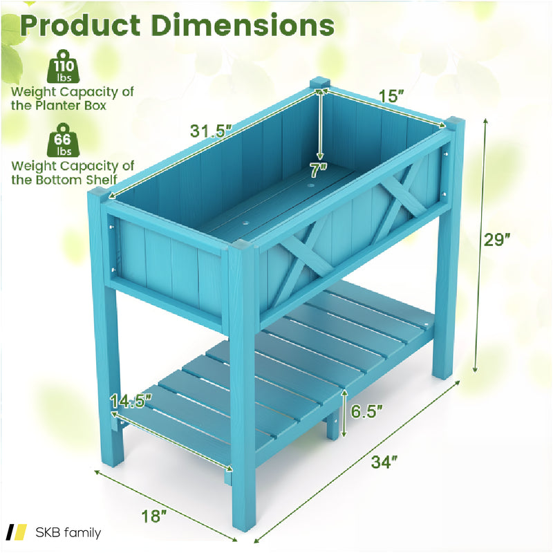 Hips Raised Garden Bed Poly Wood Elevated Planter Box 240615-229305