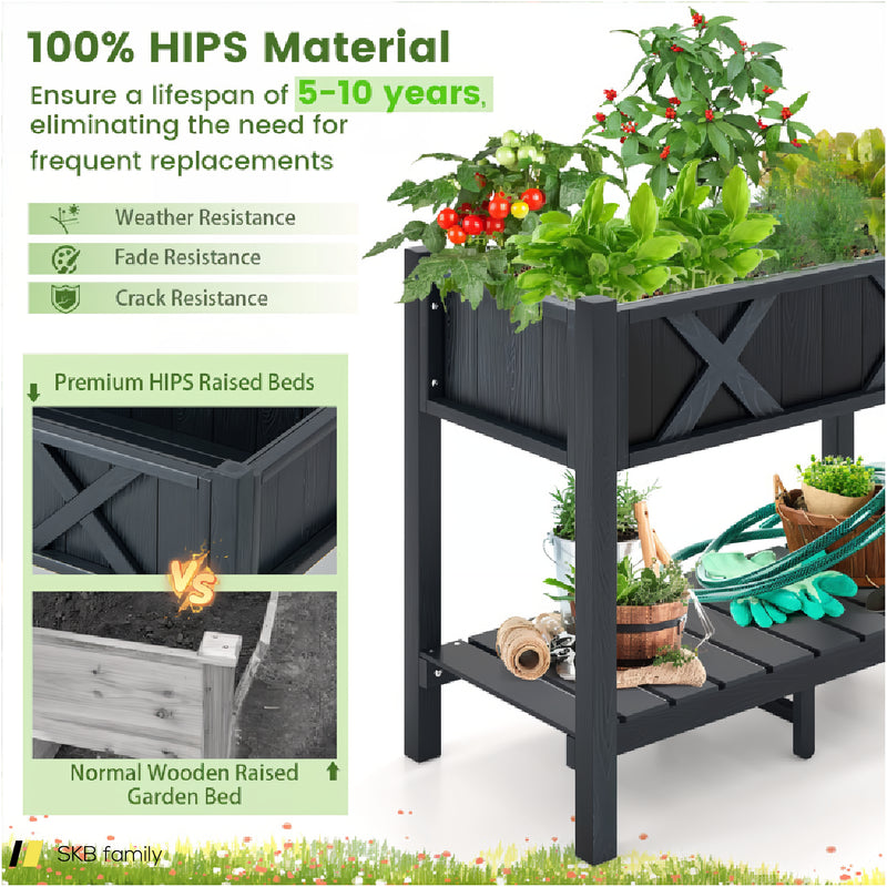 Hips Raised Garden Bed Poly Wood Elevated Planter Box 240615-229305