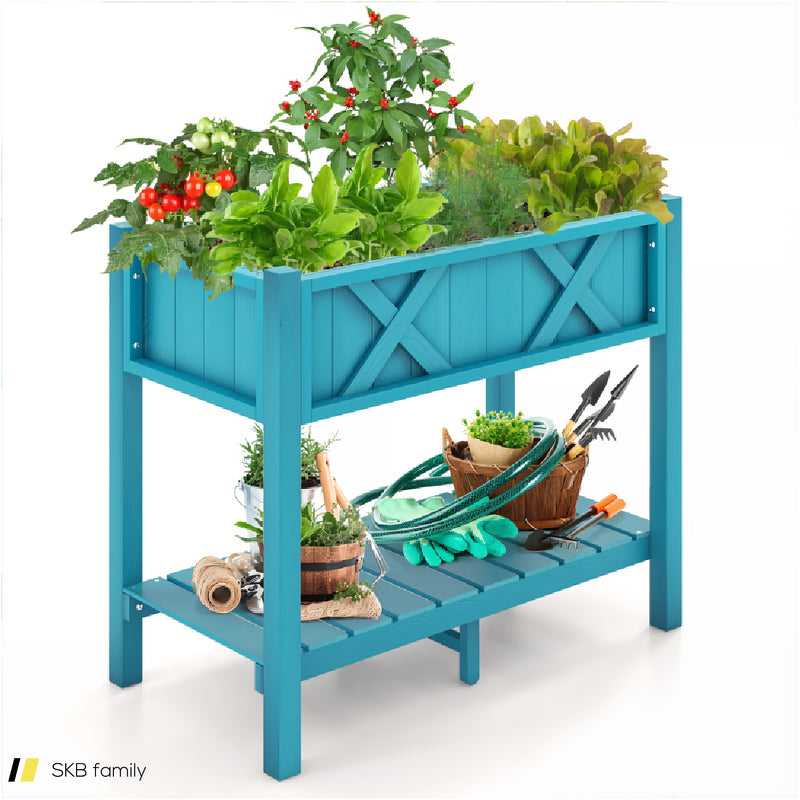 Hips Raised Garden Bed Poly Wood Elevated Planter Box 240615-229305