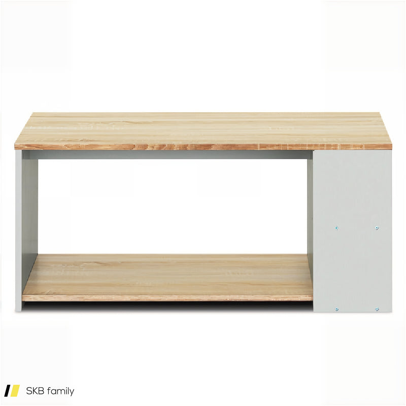 Coffee Table With Storage Shelves And Smooth Surface 240615-229315