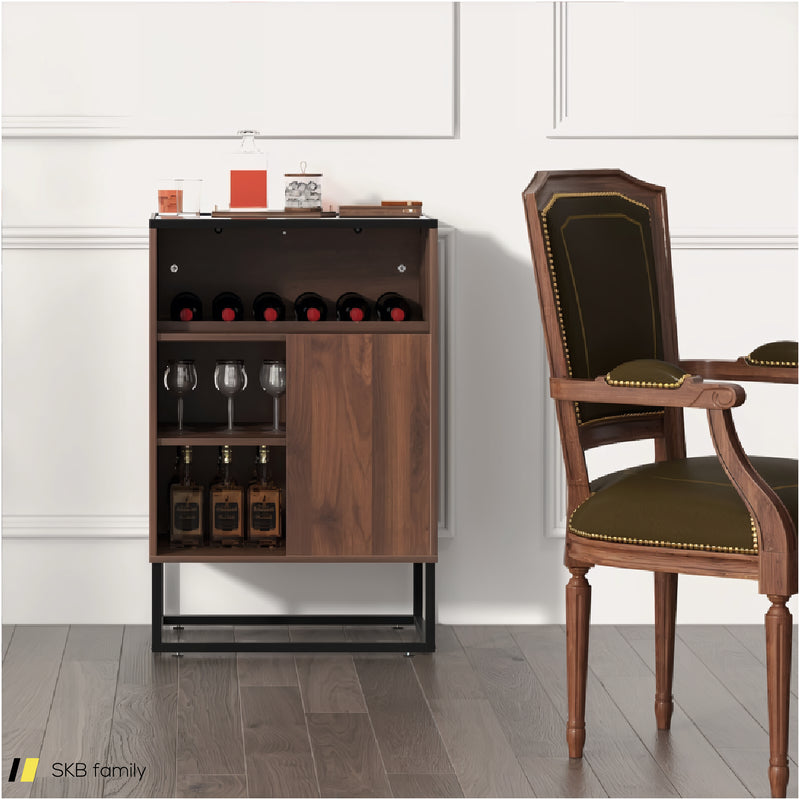 Wine Storage Cabinet Buffet Sideboard With Adjustable Shelf And Sliding Door 240615-229316