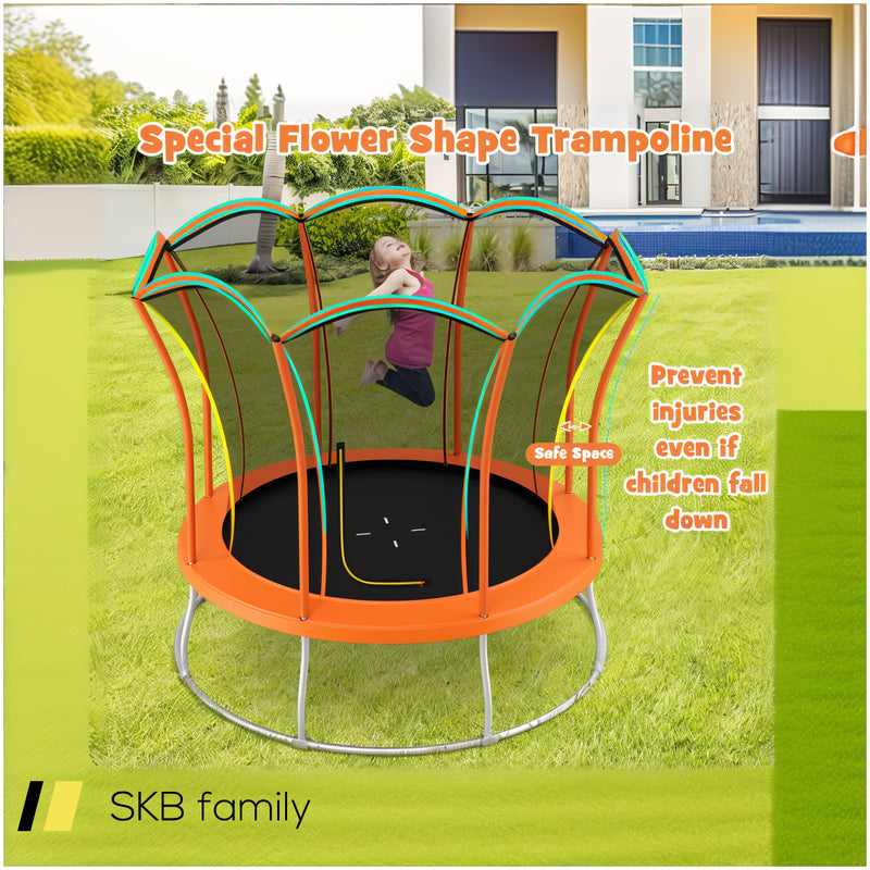 10 Feet Unique Flower Shape Trampoline With Galvanized Steel Frame 240615-229318