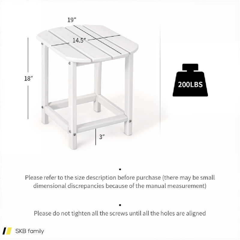 18 Inch Weather Resistant Side Table For Garden Yard Patio 240615-229323