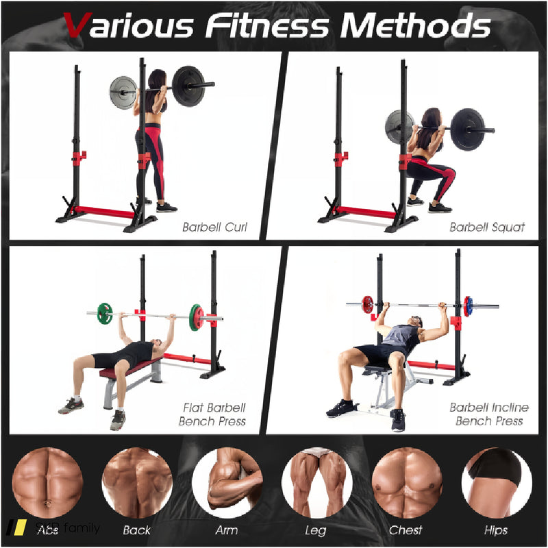 Adjustable Squat Rack Stand For Home Gym Fitness 240615-229326