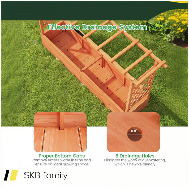 Raised Garden Bed With Side Trellis Hanging Roof And Planter Box 240615-229327