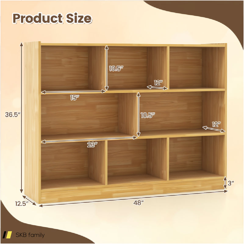 3-Tier Open Bookcase 8-Cube Floor Standing Storage Shelves 240615-229328