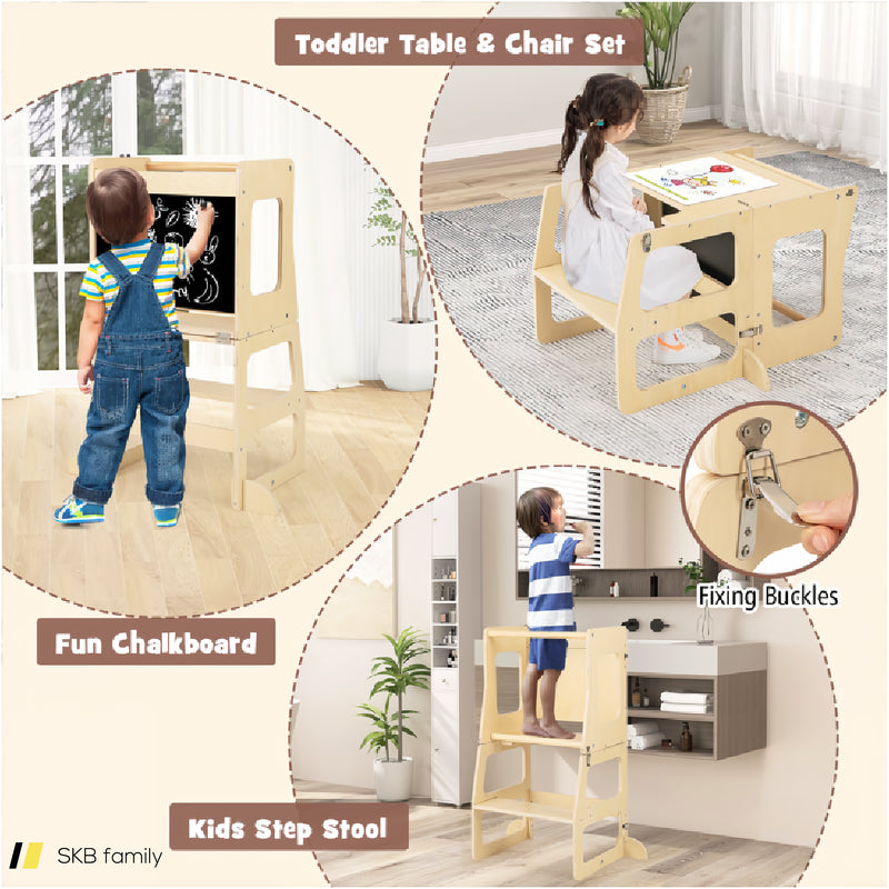 7-In-1 Toddler Climbing Toy Connected Table And Chair Set For Boys And Girls Aged 3-14 Years Old 240615-229329