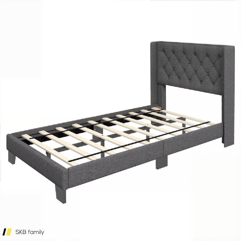 Twin/Full/Queen Size Upholstered Platform Bed With Button Tufted Headboard 240615-229332