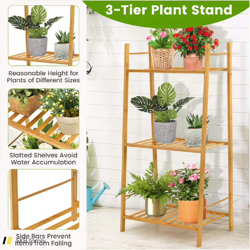 3 Tiers Vertical Bamboo Plant Stand 240615-229336