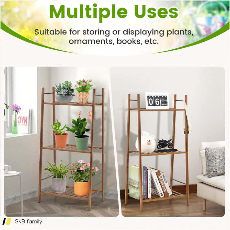 3 Tiers Vertical Bamboo Plant Stand 240615-229336