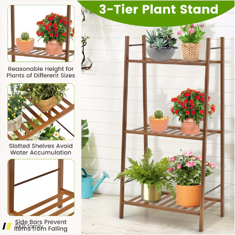 3 Tiers Vertical Bamboo Plant Stand 240615-229336