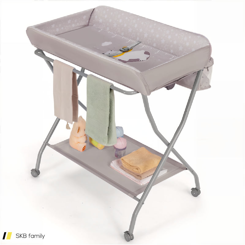 Baby Changing Table With Safety Belt And 4-Side Defence 240615-229337