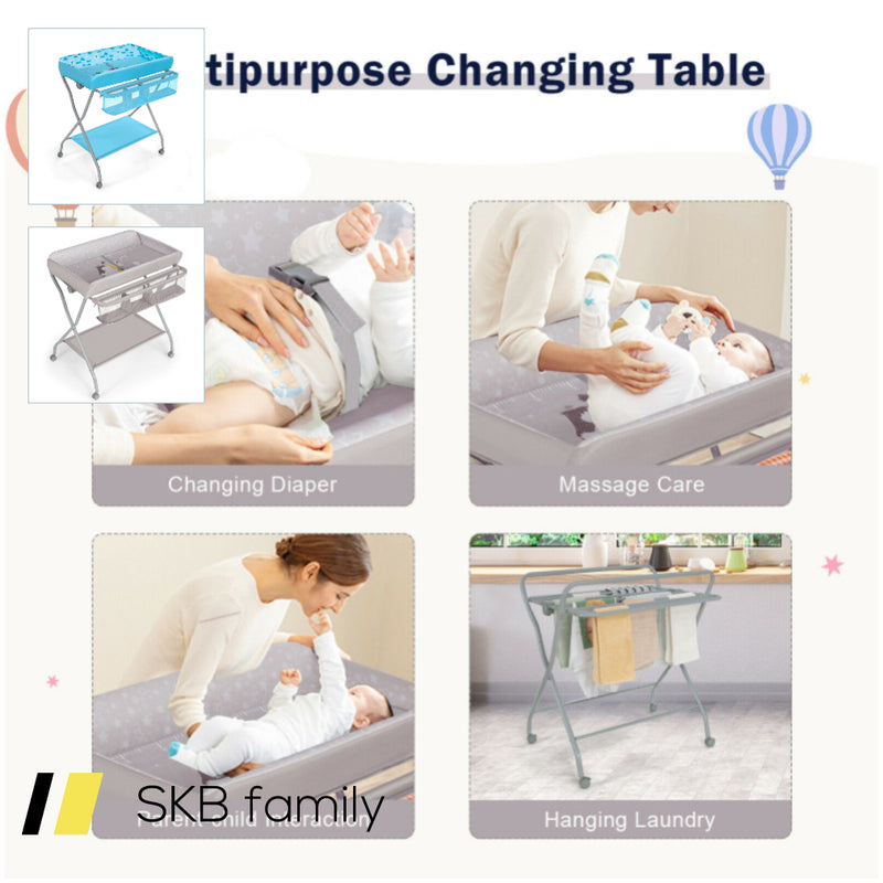 Baby Changing Table With Safety Belt And 4-Side Defence 240615-229337