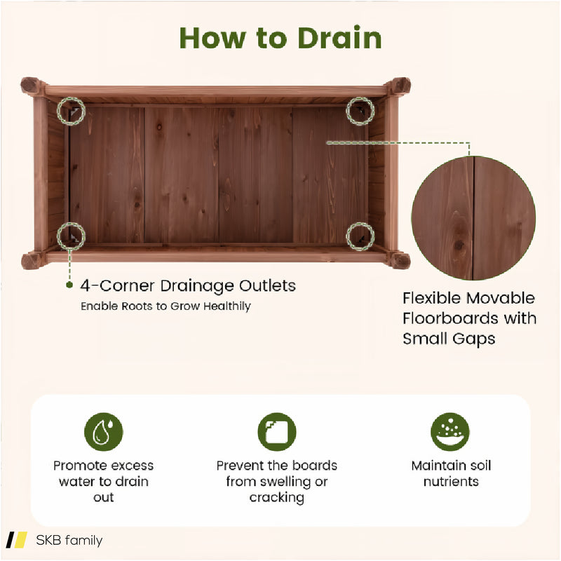 46 X 24 X 16 Inch Rectangular Planter Box With Drainage Holes For Backyard Garden Lawn 240615-229341