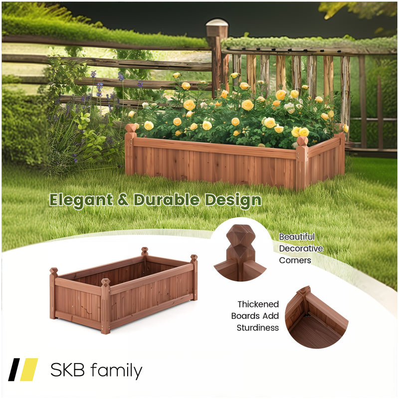 46 X 24 X 16 Inch Rectangular Planter Box With Drainage Holes For Backyard Garden Lawn 240615-229341