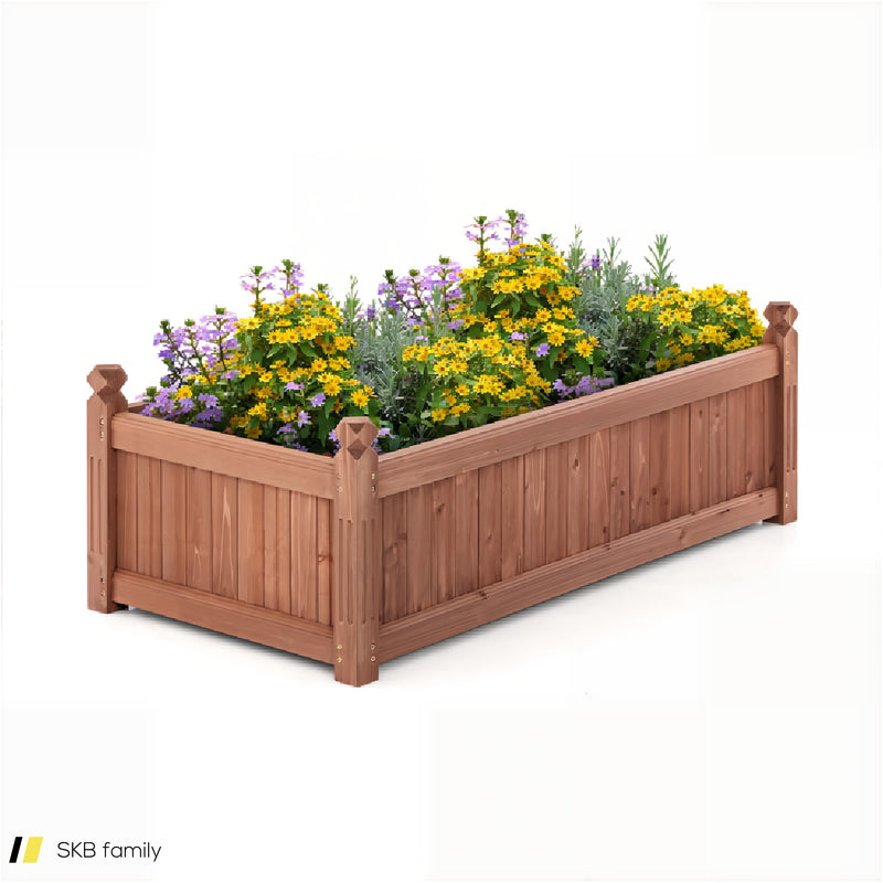 46 X 24 X 16 Inch Rectangular Planter Box With Drainage Holes For Backyard Garden Lawn 240615-229341