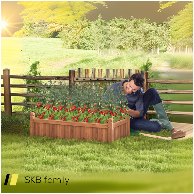 46 X 24 X 16 Inch Rectangular Planter Box With Drainage Holes For Backyard Garden Lawn 240615-229341