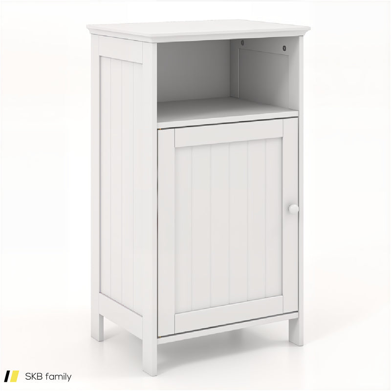 Bathroom Freestanding Adjustable Shelf Floor Storage Cabinet 240615-229344