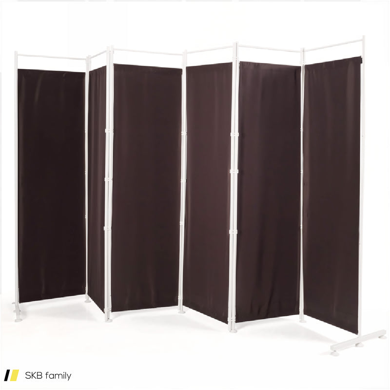 6 Feet 6-Panel Room Divider With Steel Support Base 240615-229346