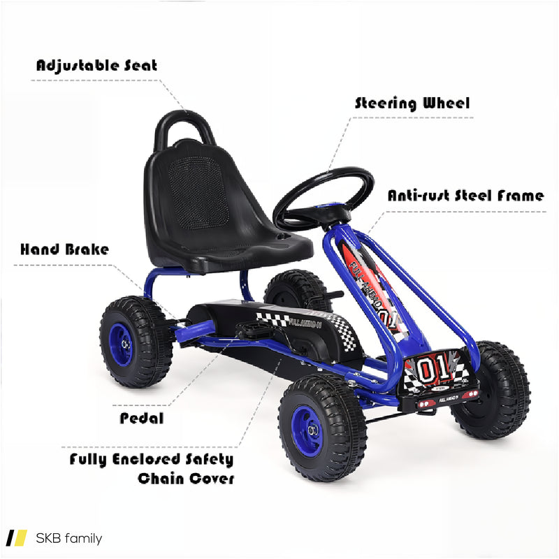 4 Wheel Pedal Powered Ride On Car With Adjustable Seat 240615-229353