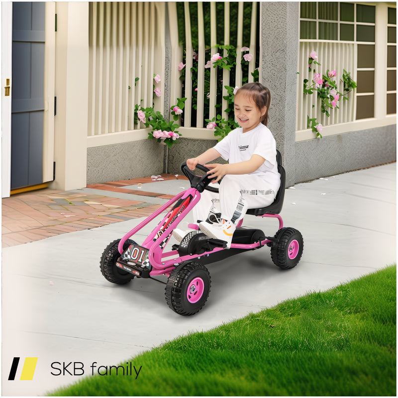 4 Wheel Pedal Powered Ride On Car With Adjustable Seat 240615-229353