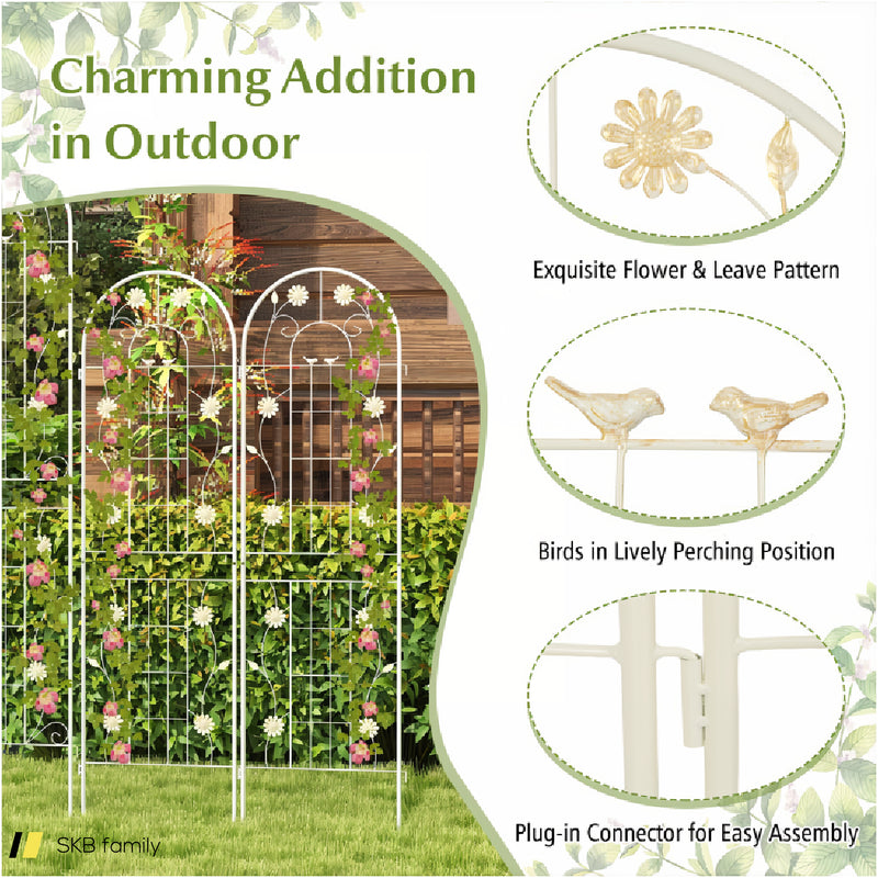 4 Pack 71 X 20 Inches Metal Garden Trellis For Climbing Plants 240615-229354