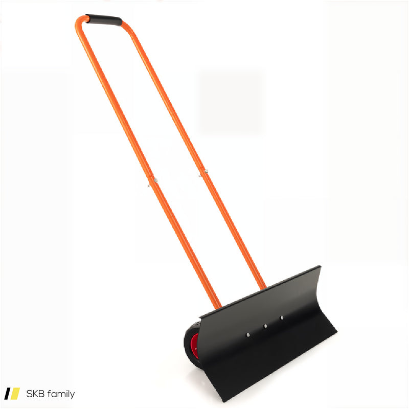 Snow Shovel With Wheels With 30 Inches Wide Blade And Adjustable Handle 240615-229364