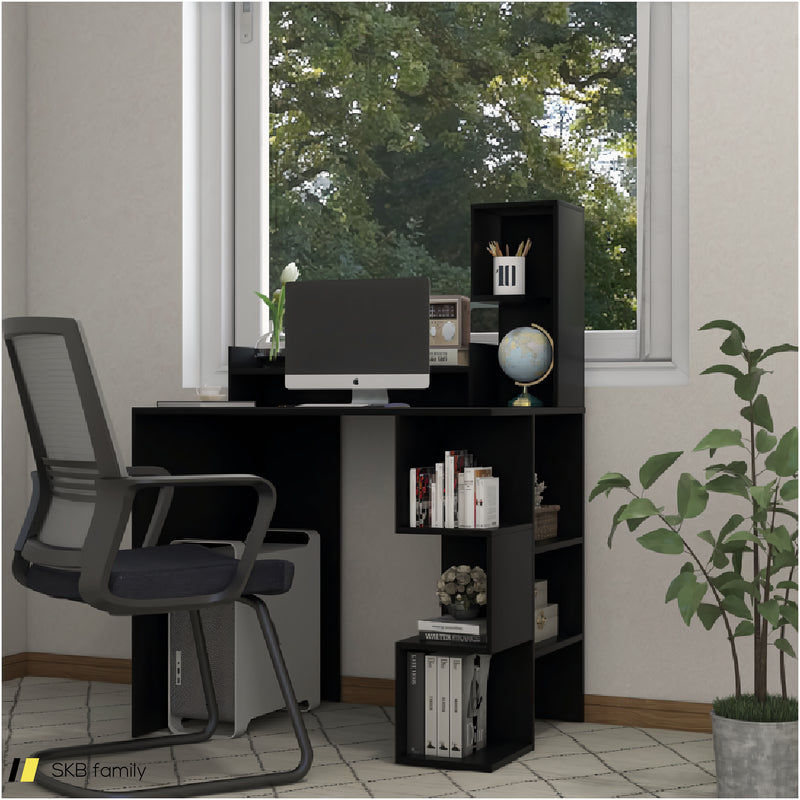 Modern Computer Desk With Storage Bookshelf And Hutch For Home Office 240615-229368