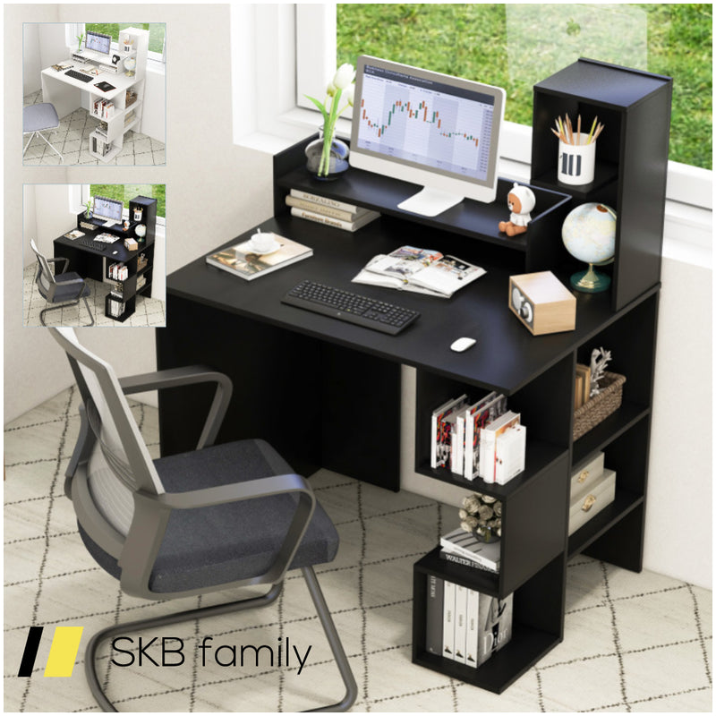 Modern Computer Desk With Storage Bookshelf And Hutch For Home Office 240615-229368