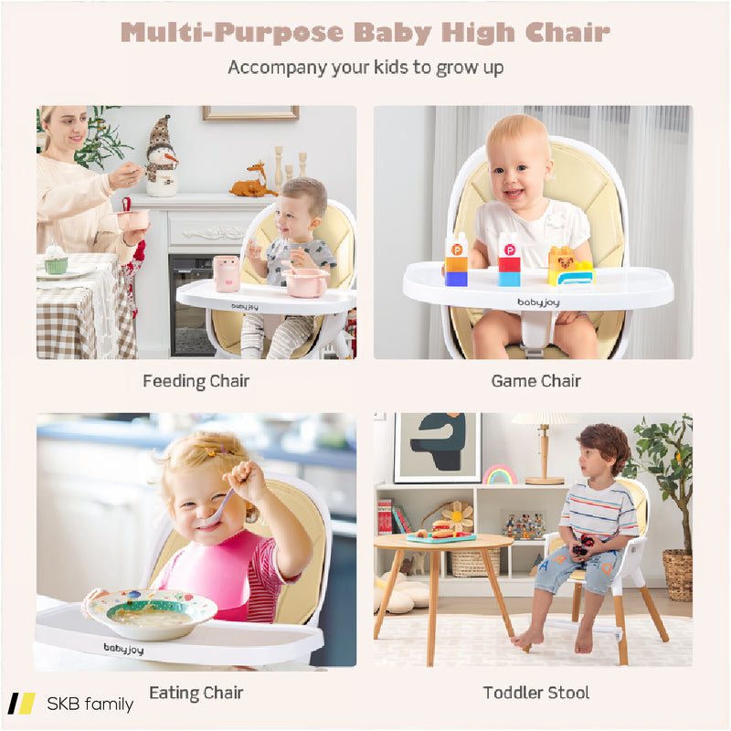 4-In-1 Convertible Baby High Chair Infant Feeding Chair With Adjustable Tray 240615-229371