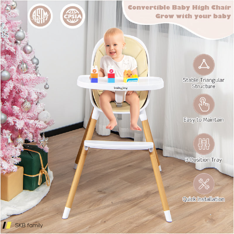 4-In-1 Convertible Baby High Chair Infant Feeding Chair With Adjustable Tray 240615-229371