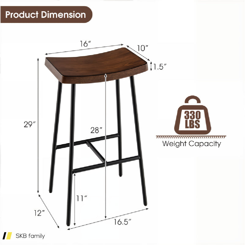 Industrial Saddle Bar Stool With Metal Legs 240615-229372