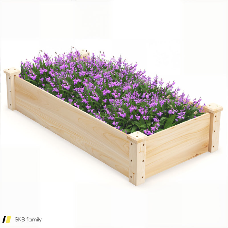 Raised Garden Bed Fir Wood Wooden Square Wood Planter Box For Garden 240615-229379