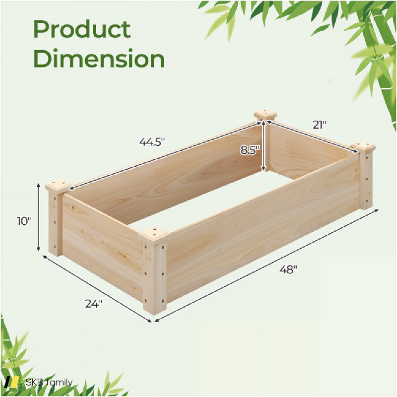 Raised Garden Bed Fir Wood Wooden Square Wood Planter Box For Garden 240615-229379