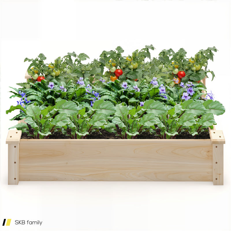 Raised Garden Bed Fir Wood Wooden Square Wood Planter Box For Garden 240615-229379