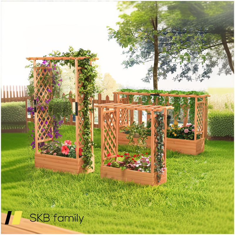 Raised Garden Bed With Arch Trellis 240615-229382