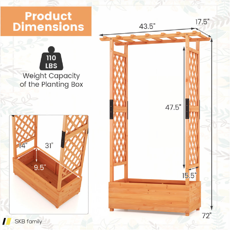 Raised Garden Bed With Arch Trellis 240615-229382