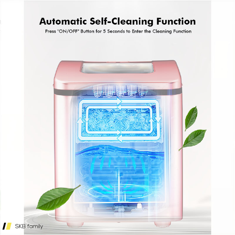 26lbs/24h Portable Countertop Ice Maker Machine With Scoop 240615-229386