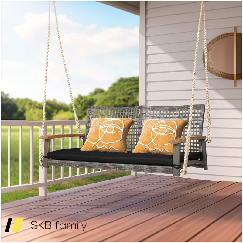 2-Person Patio Wicker Hanging Swing Chair 240615-229389