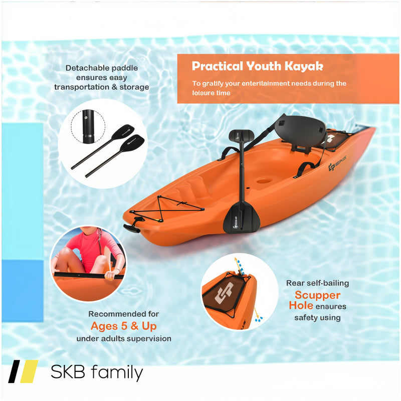 6 Feet Youth Kids Kayak With Bonus Paddle And Folding Backrest For Kid Over 5 240615-229396