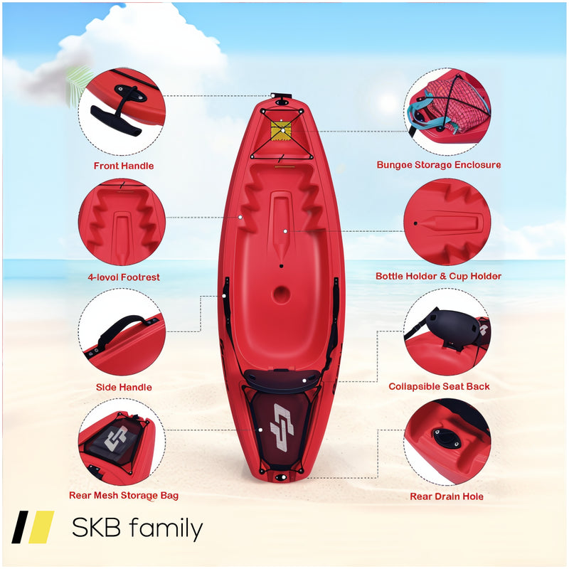 6 Feet Youth Kids Kayak With Bonus Paddle And Folding Backrest For Kid Over 5 240615-229396