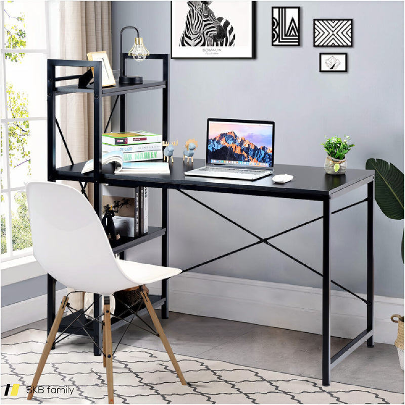 47.5 Inch Writing Study Computer Desk With 4-Tier Shelves 240615-229397