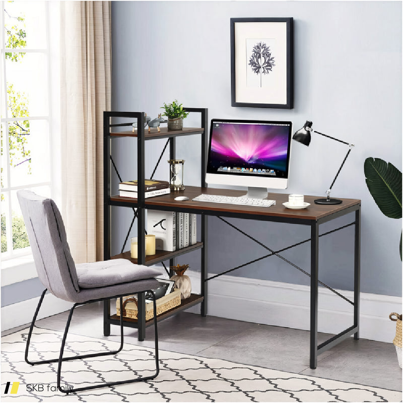 47.5 Inch Writing Study Computer Desk With 4-Tier Shelves 240615-229397